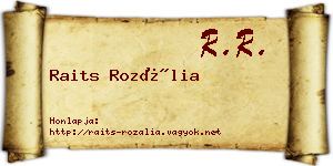Raits Rozália névjegykártya